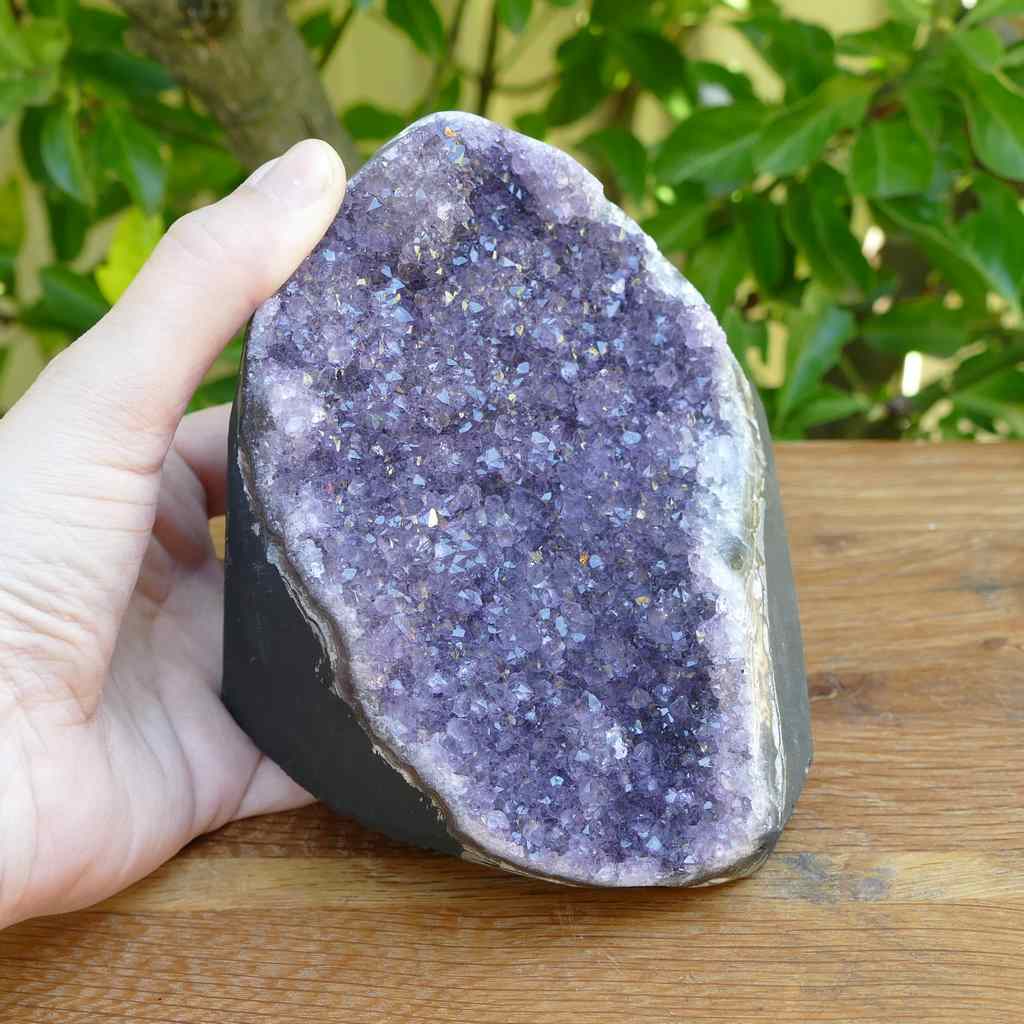Amethyst Cluster with Polished Edges