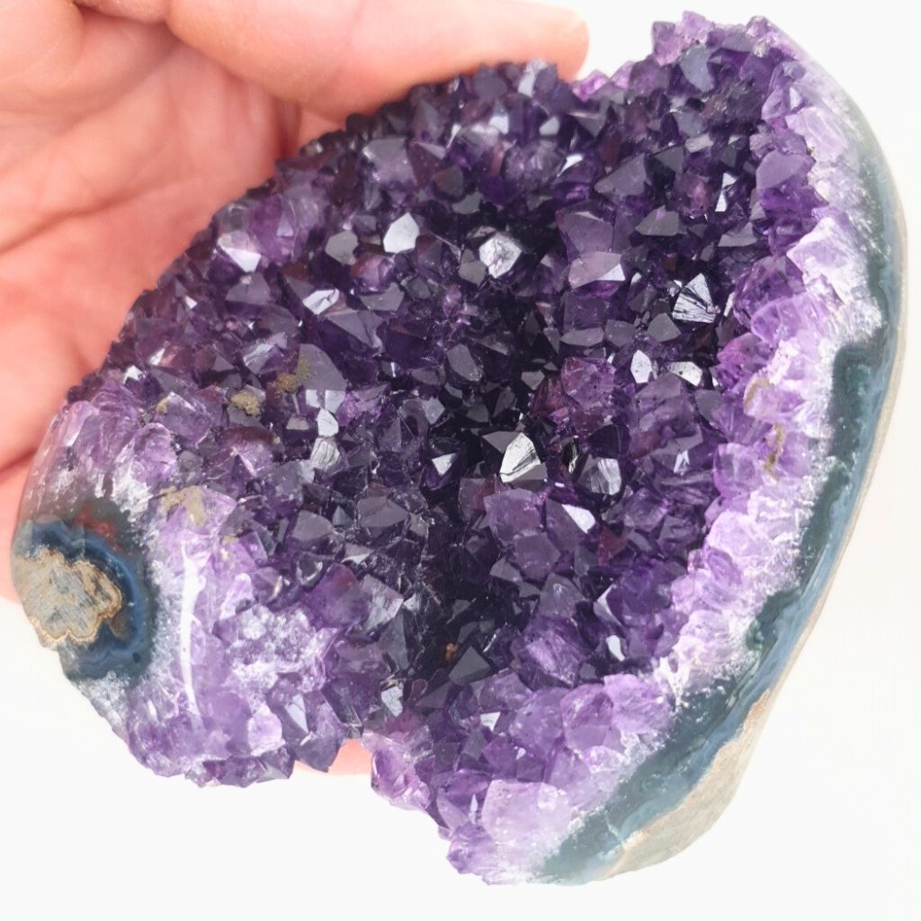 amethyst crystal cluster with cut base