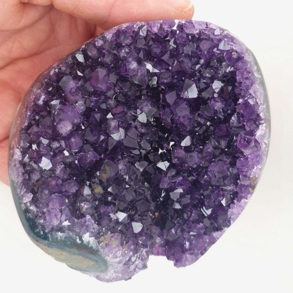 amethyst crystal cluster with cut base