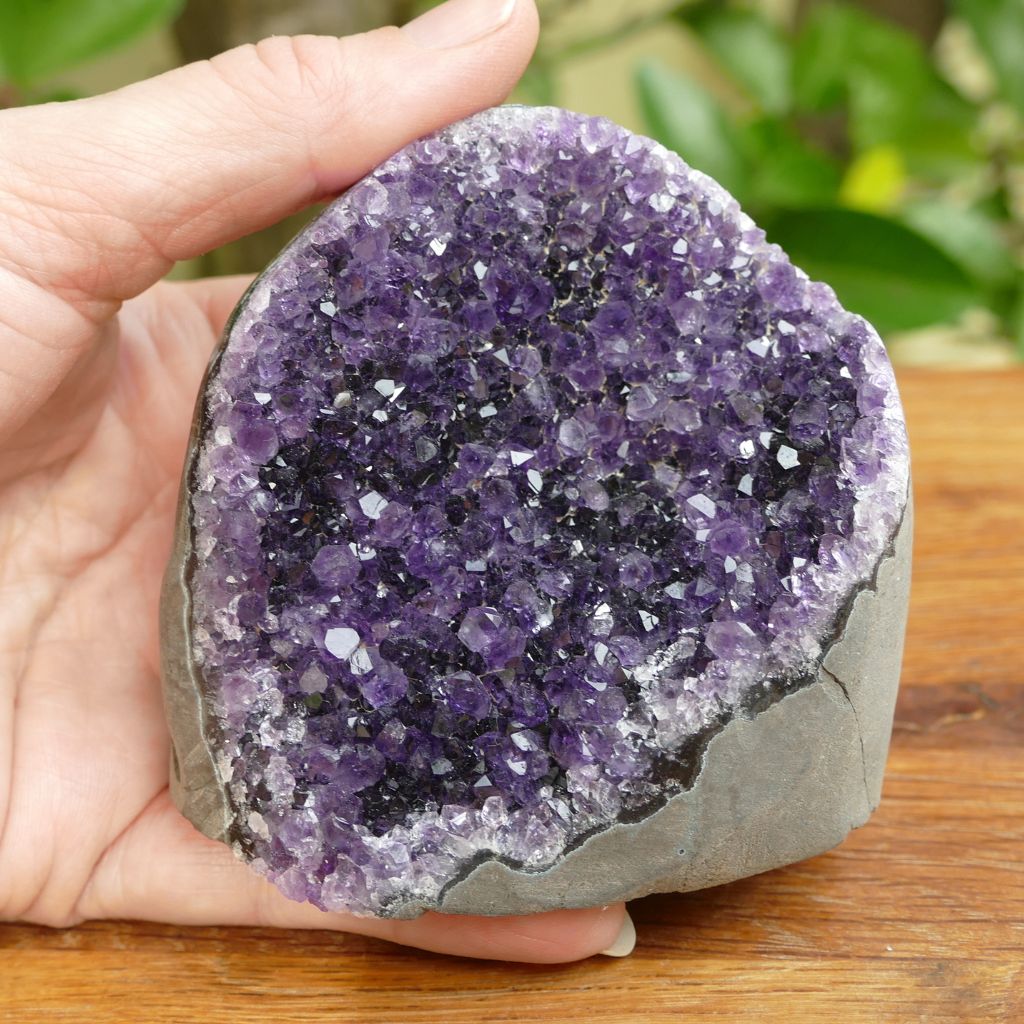 amethyst cluster with flat base