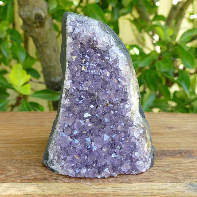 amethyst cluster with polished edges