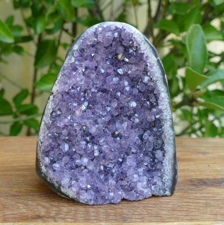 amethyst cluster with polished edges