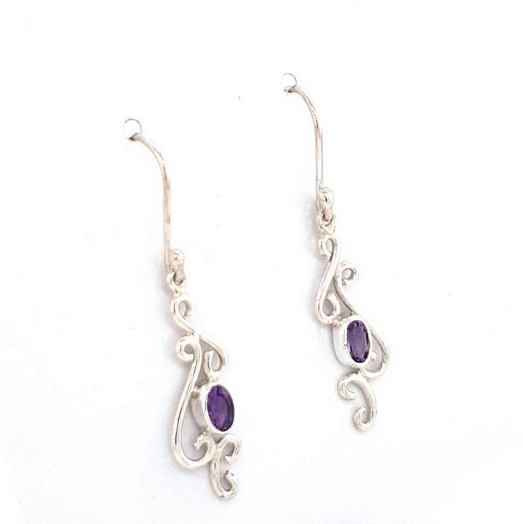 amethyst crystal earrings