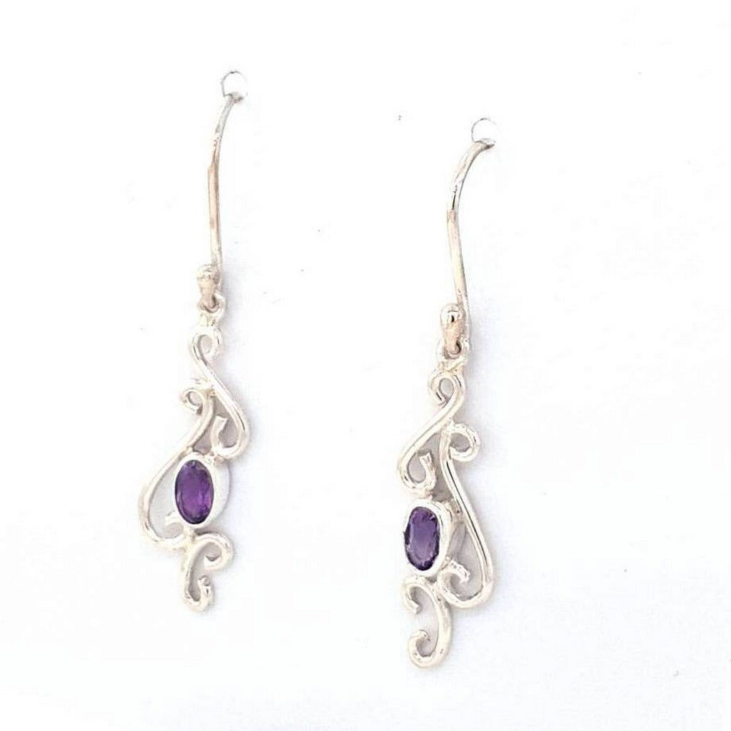 amethyst crystal earrings