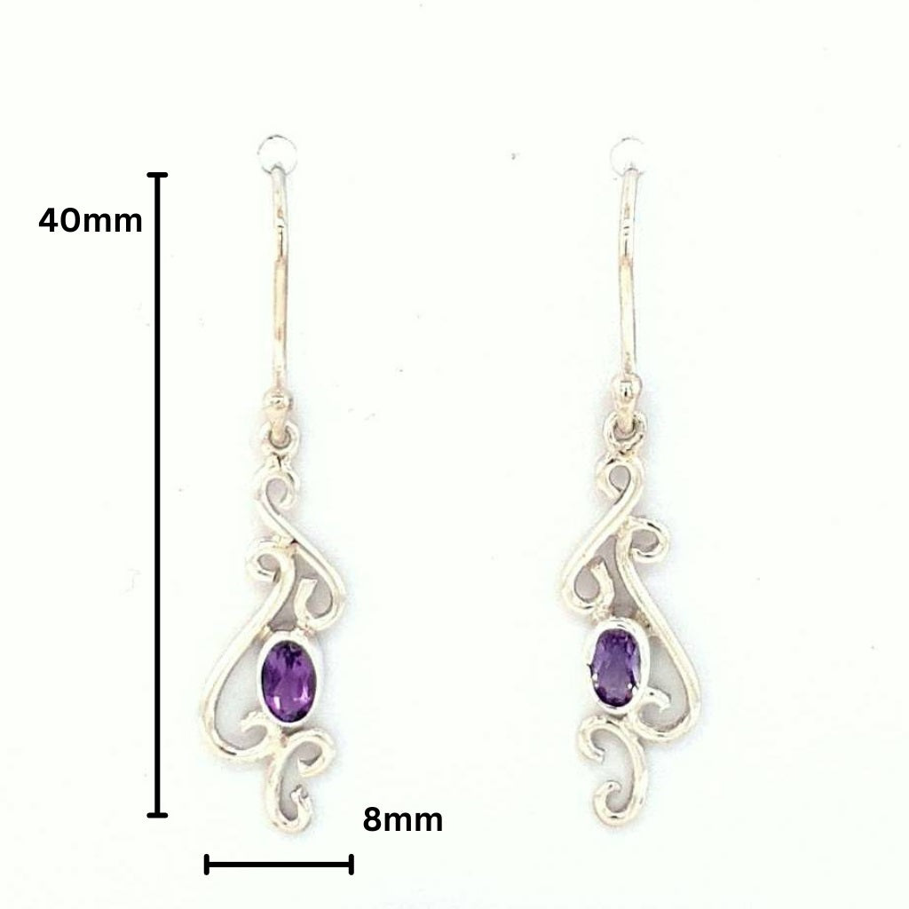 amethyst crystal earrings