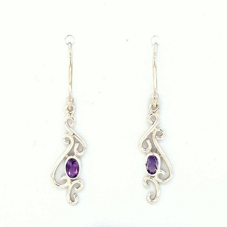 amethyst crystal earrings