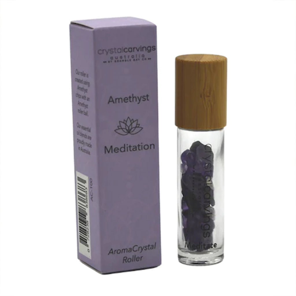 amethyst crystal roller with essential oils