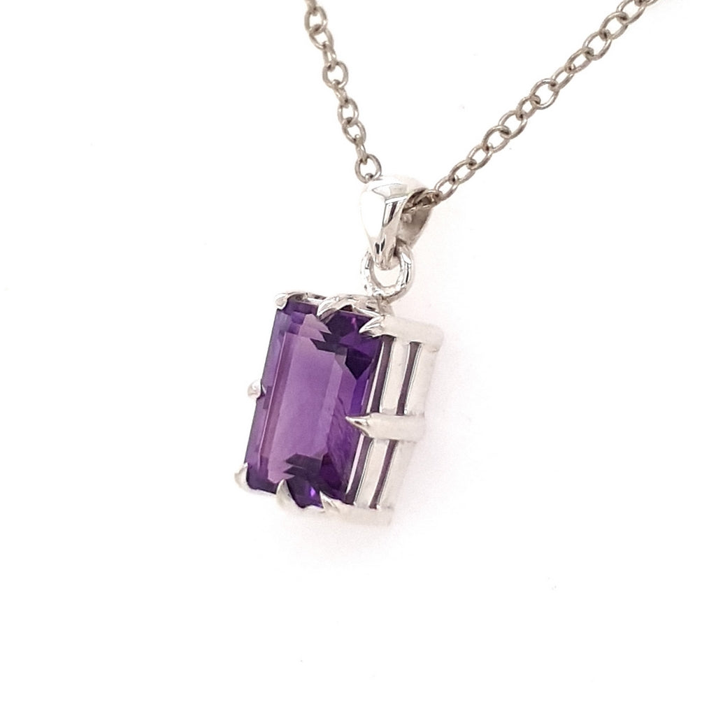 amethyst square pendant