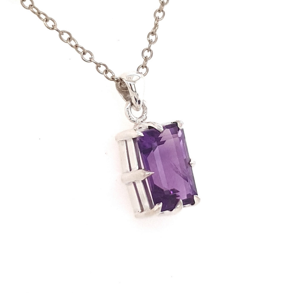 amethyst square pendant