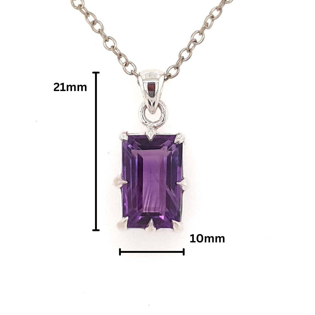 amethyst square pendant