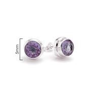 Amethyst Stud Earrings 925 Sterling Silver with Amethyst Gemstone