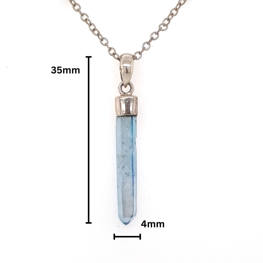 aqua aura crystal pendant