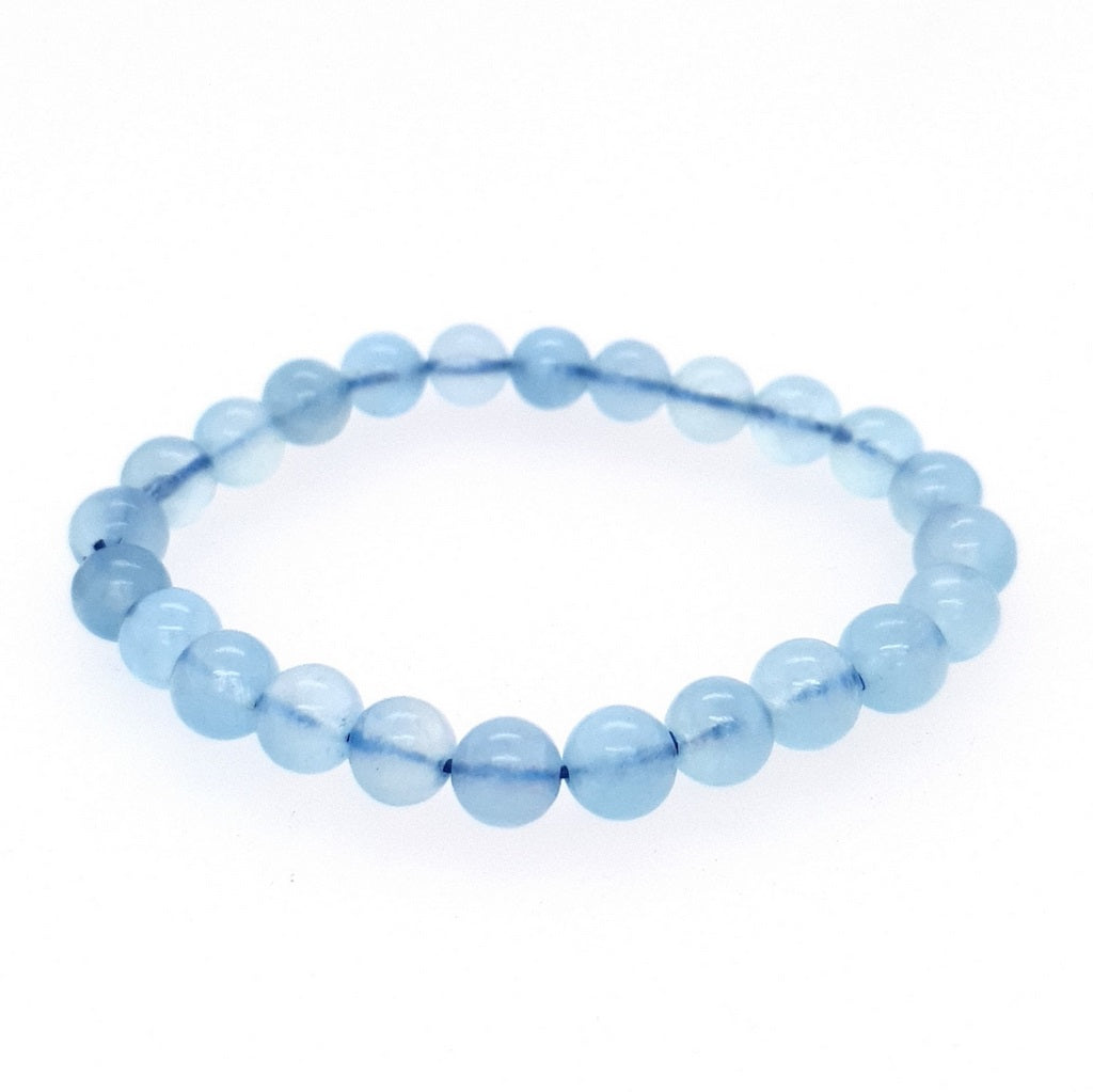 Aquamarine 8mm Bead Bracelet