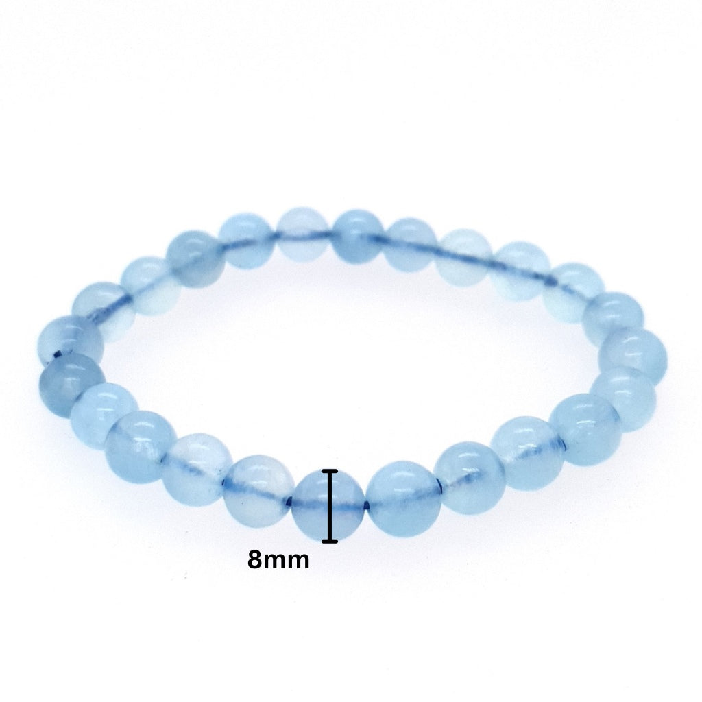 Aquamarine 8mm Bead Bracelet