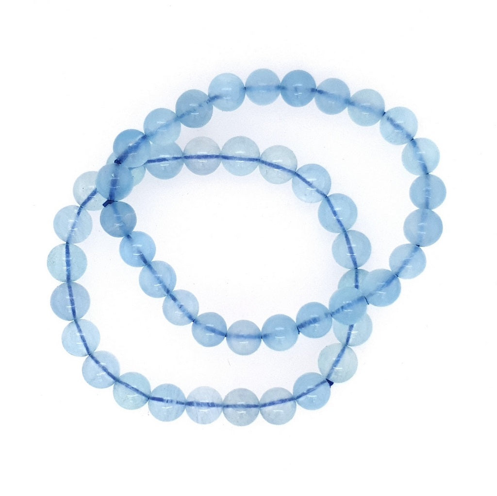 Aquamarine 8mm Bead Bracelet