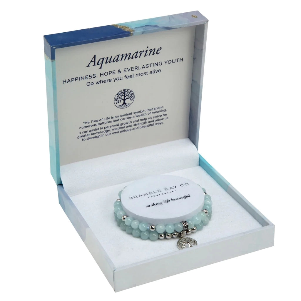 aquamarine duo bracelet set