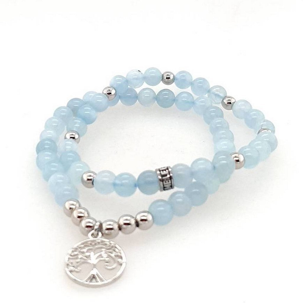 aquamarine duo bracelet set