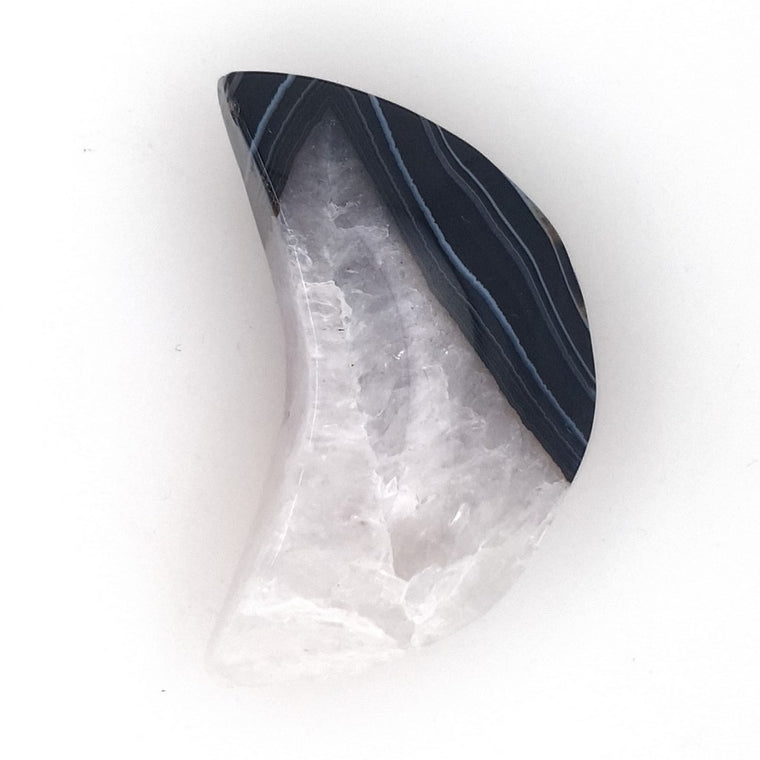 black agate crescent moon