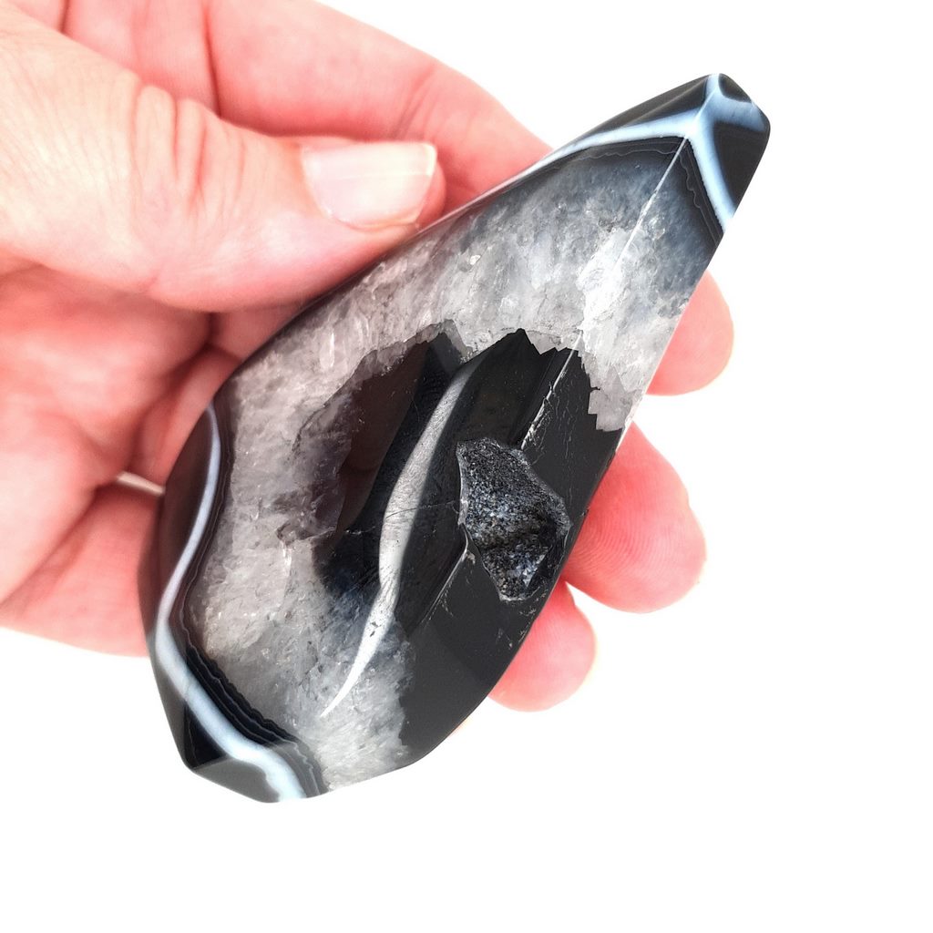 black agate crystal flame