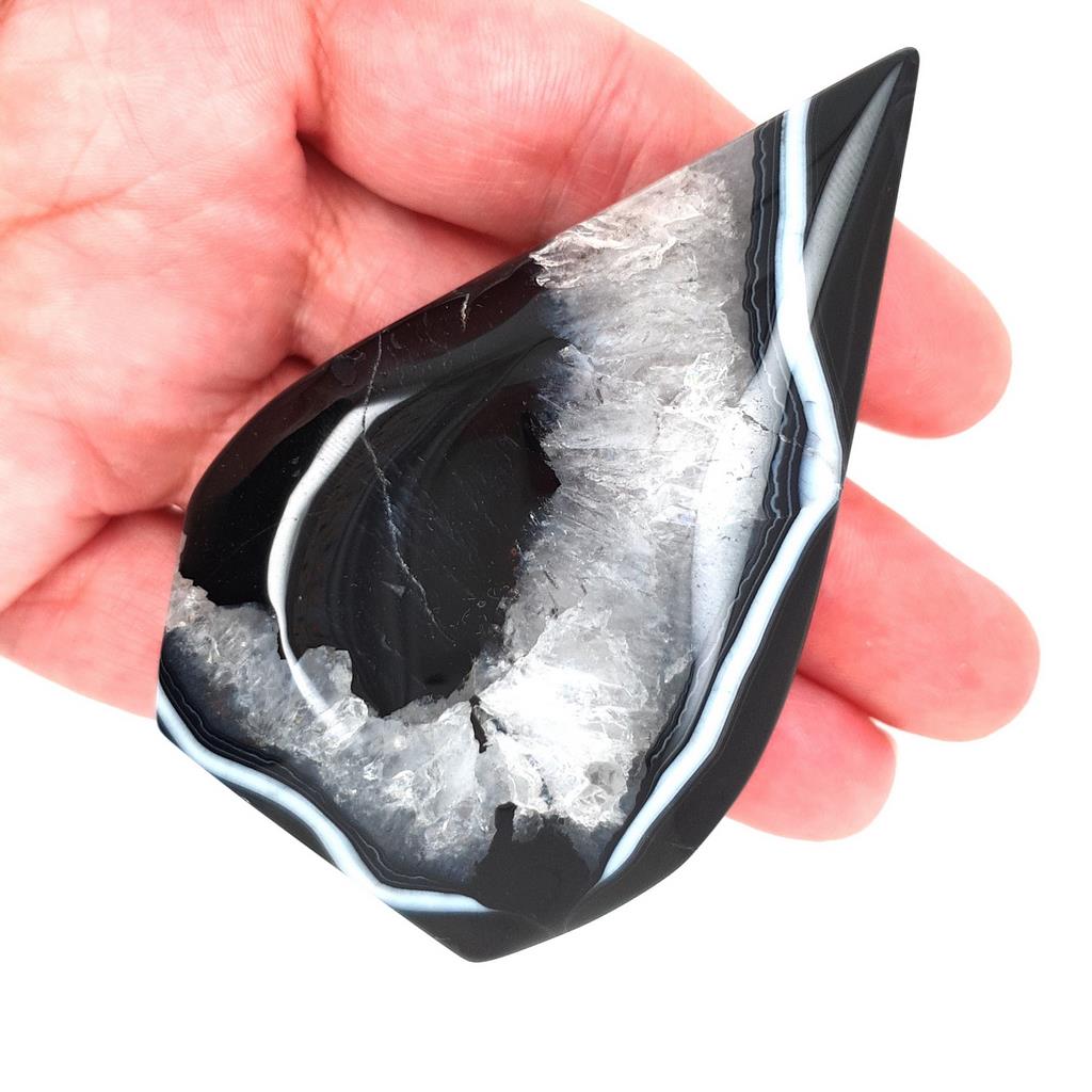 black agate crystal flame