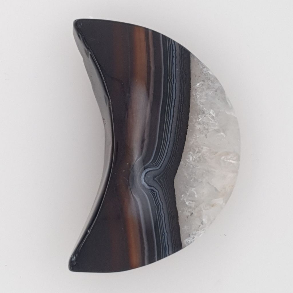 black agate crescent moon