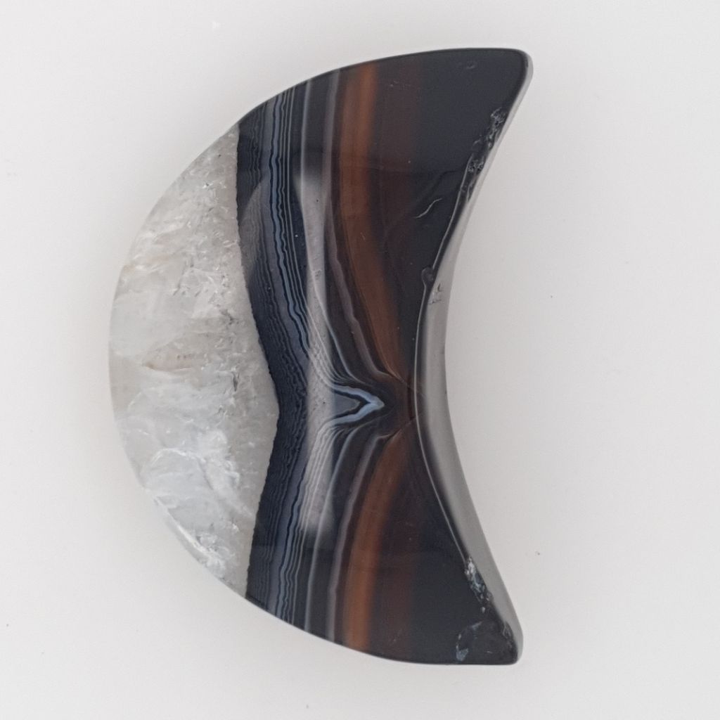 black agate crescent moon