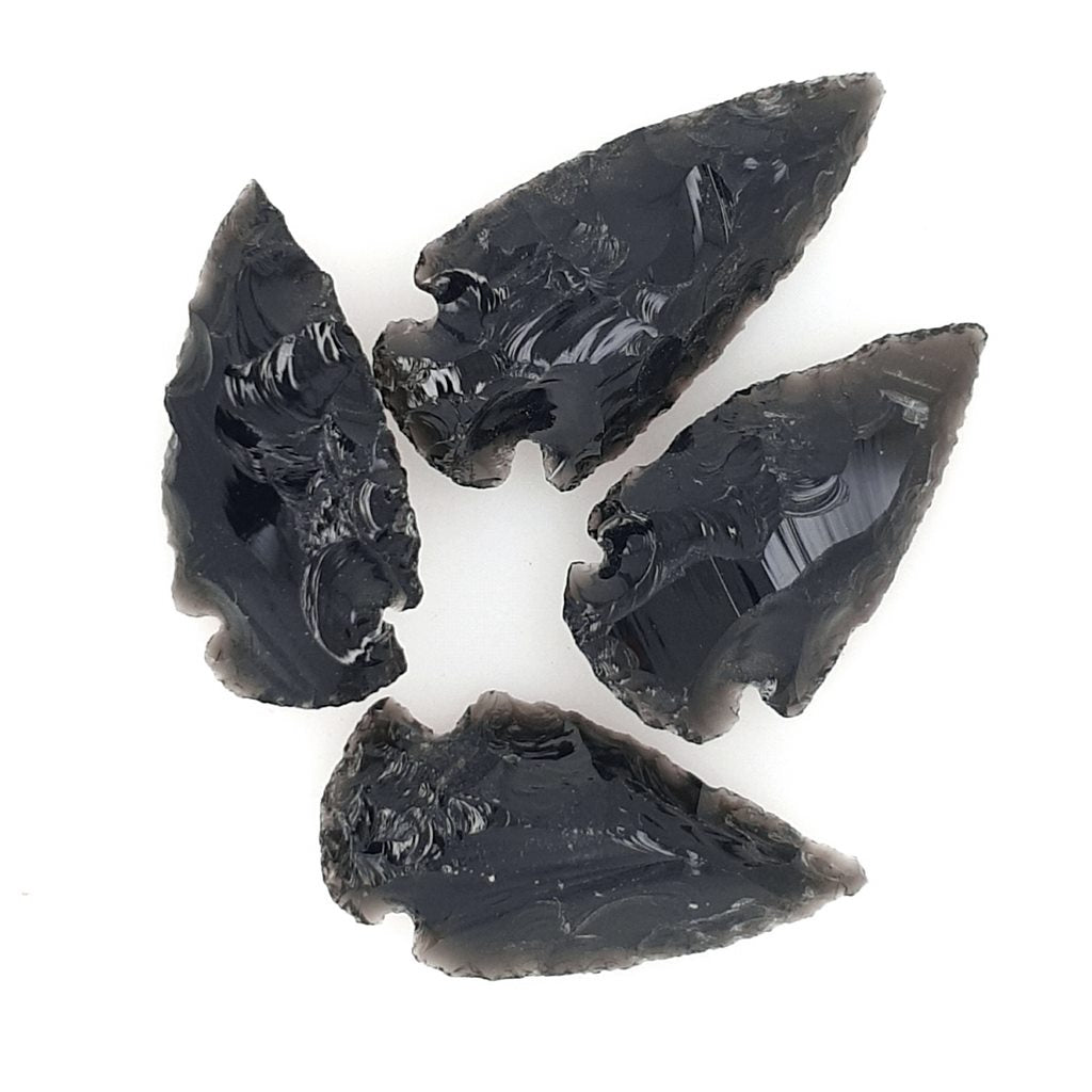 Black Obsidian Arrowheads - Precision Cut 33mm x 20mm for Crafting, Jewellery and Spiritual Use