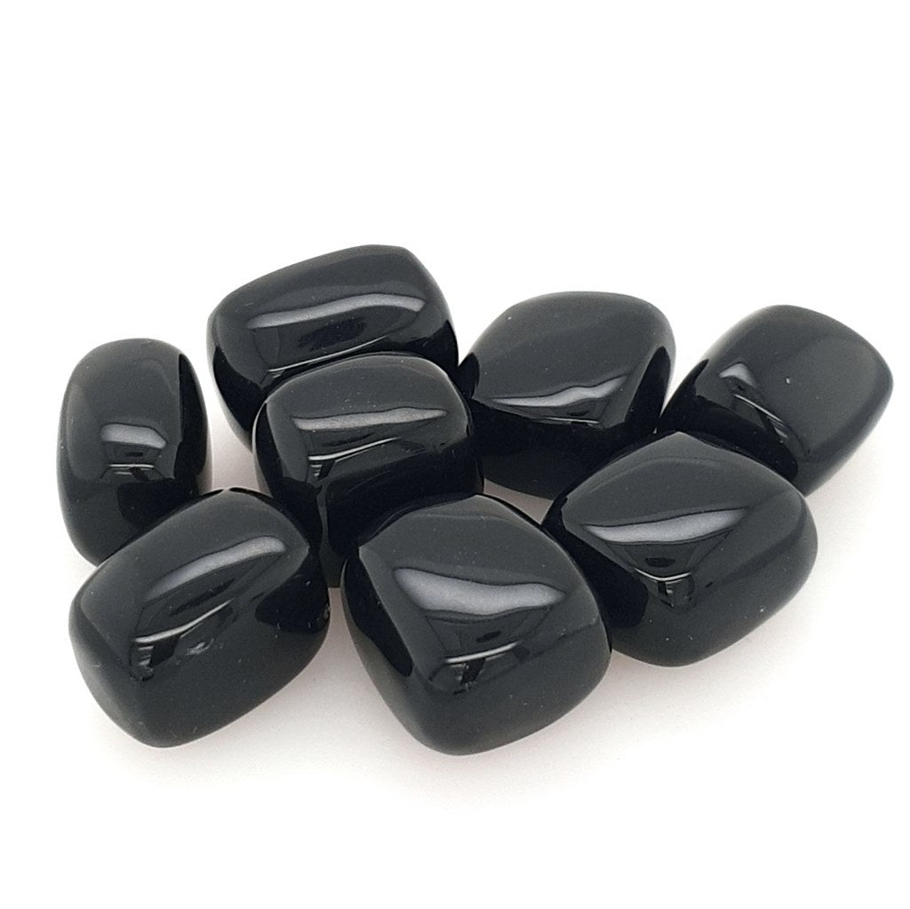 black obsidian tumble stones