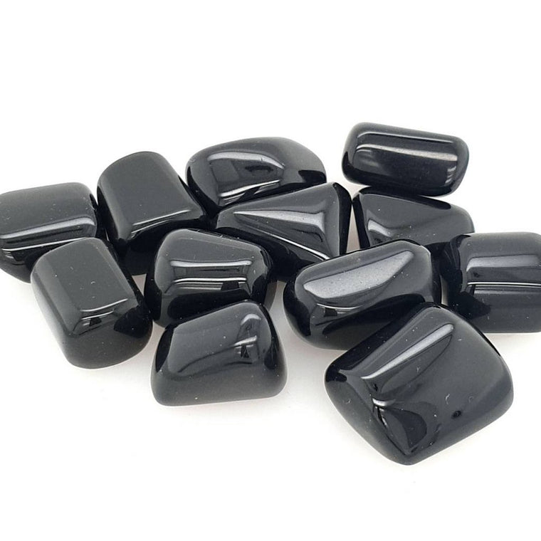 black obsidian tumble stones