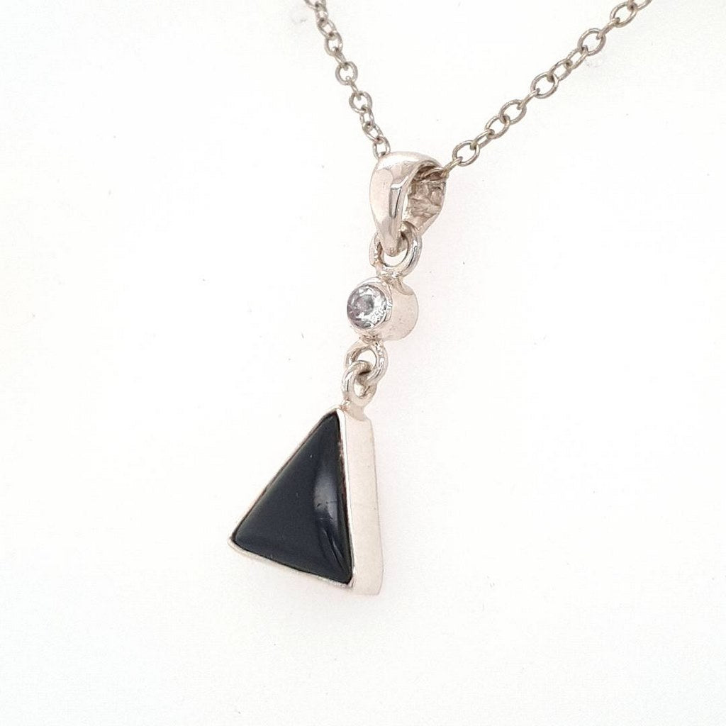 black tourmaline and clear quartz pendant