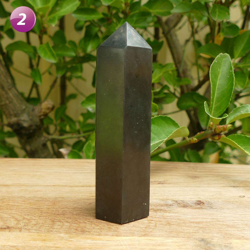 Black Tourmaline Point Reiki Protection Wand - Handcrafted Crystal Point for Energy Balancing