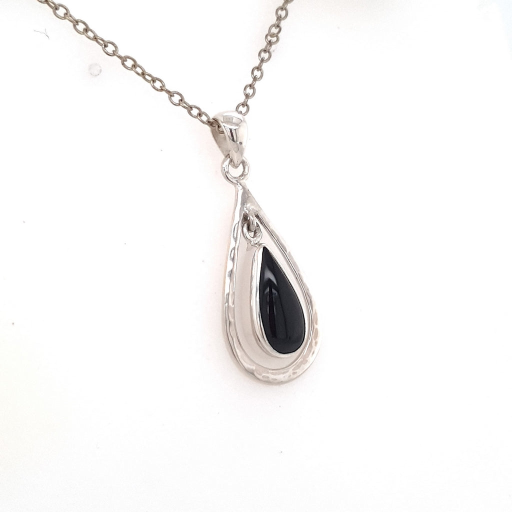 black tourmaline teardrop pendant