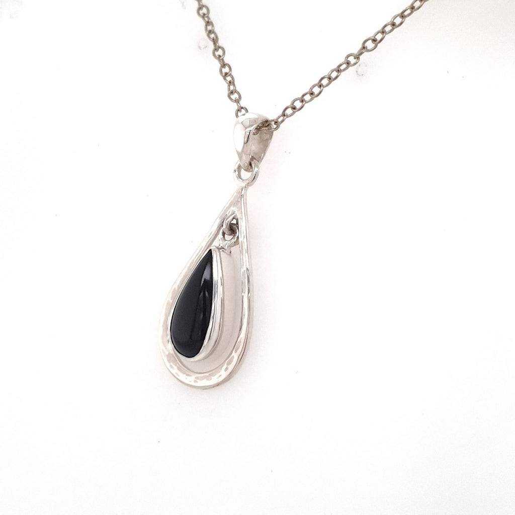 black tourmaline teardrop pendant