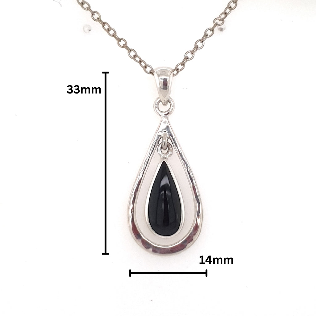 black tourmaline teardrop pendant