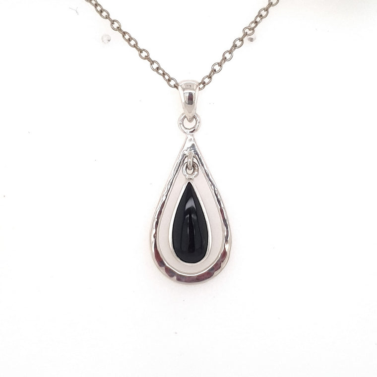 black tourmaline teardrop pendant