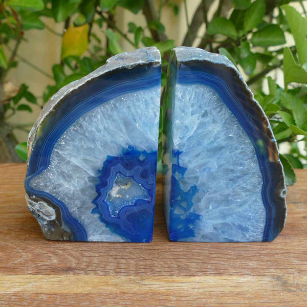 Agate Bookends Natural, Blue, Teal & Purple Earth Inspired Gifts