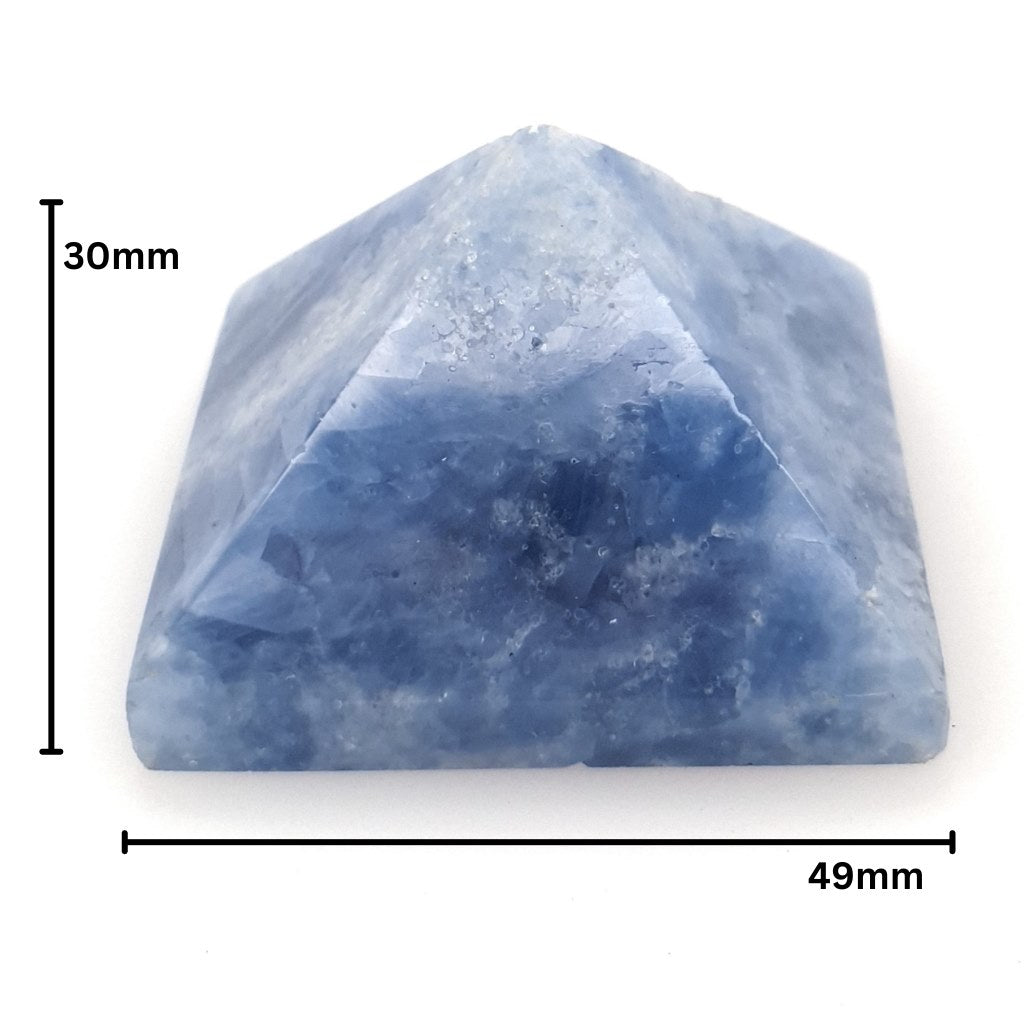 blue calcite pyramid