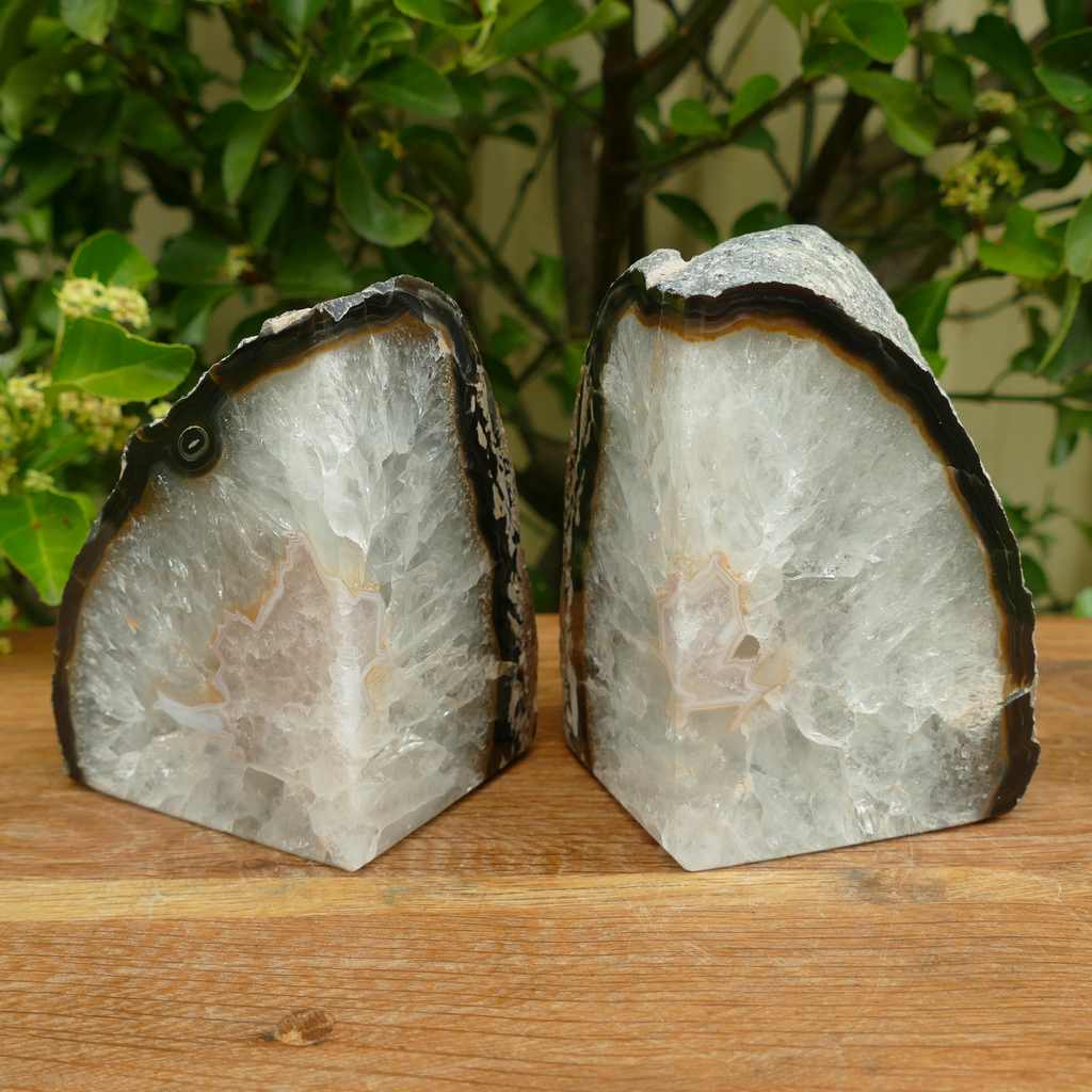 bookends natural agate