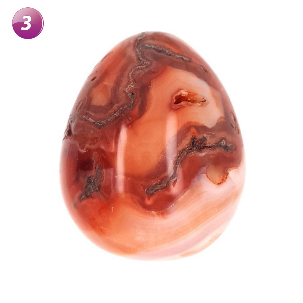 Carnelian Crystal Egg - Polished Stone for Metaphysical Healing Chakra Stone Crystal Therapy