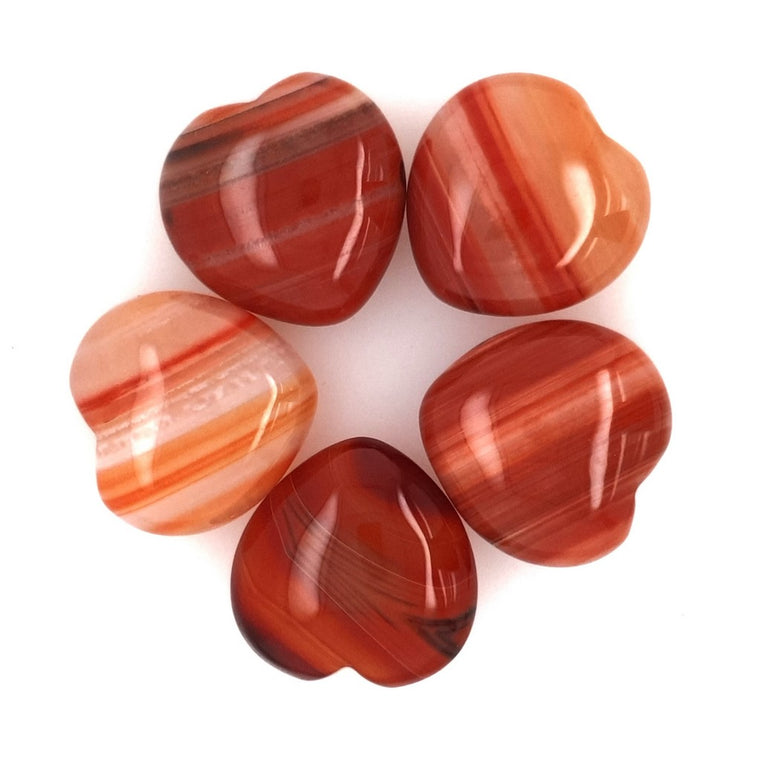 carnelian small hearts