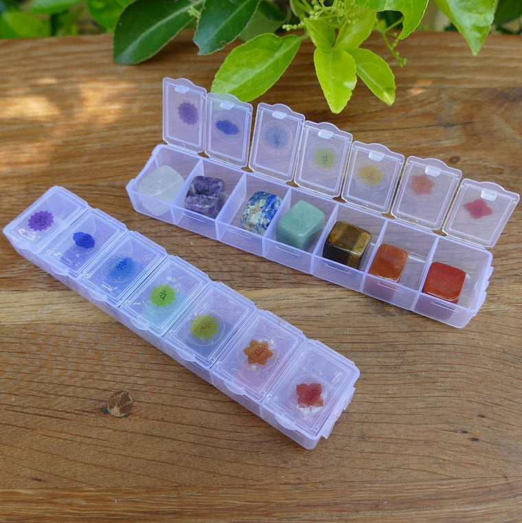 7 chakra tumble stone set in convenient container