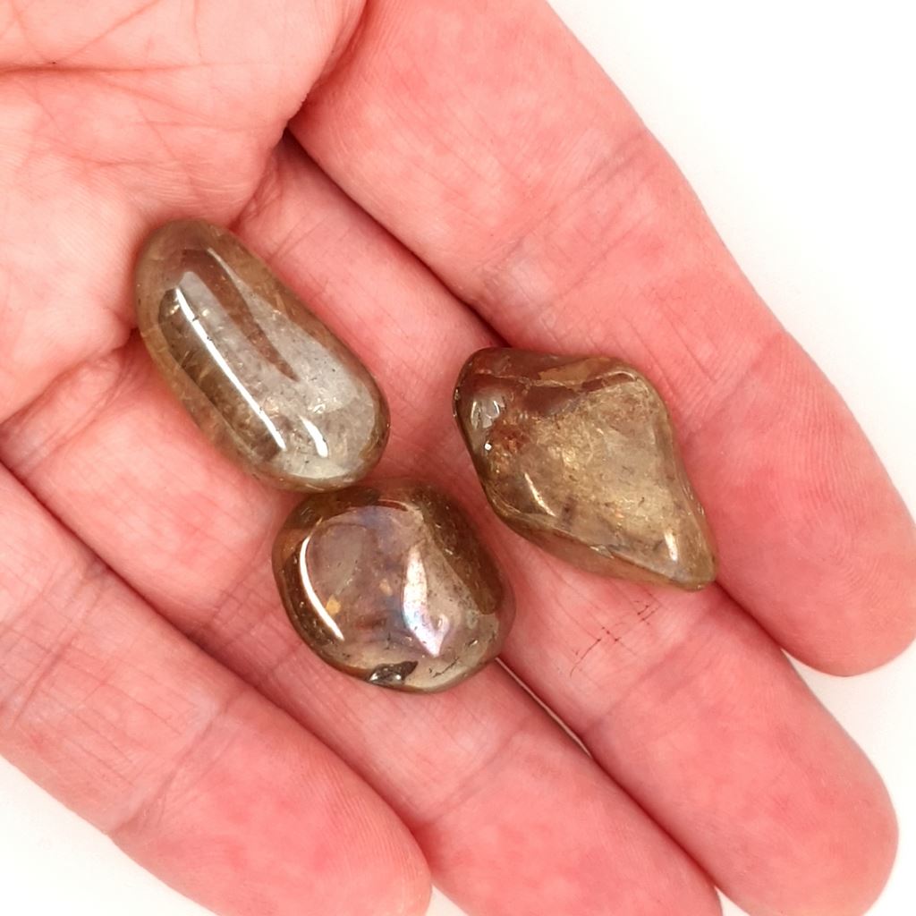 Tumbled Champagne Smoky Aura Quartz Stones Earth Inspired Gifts