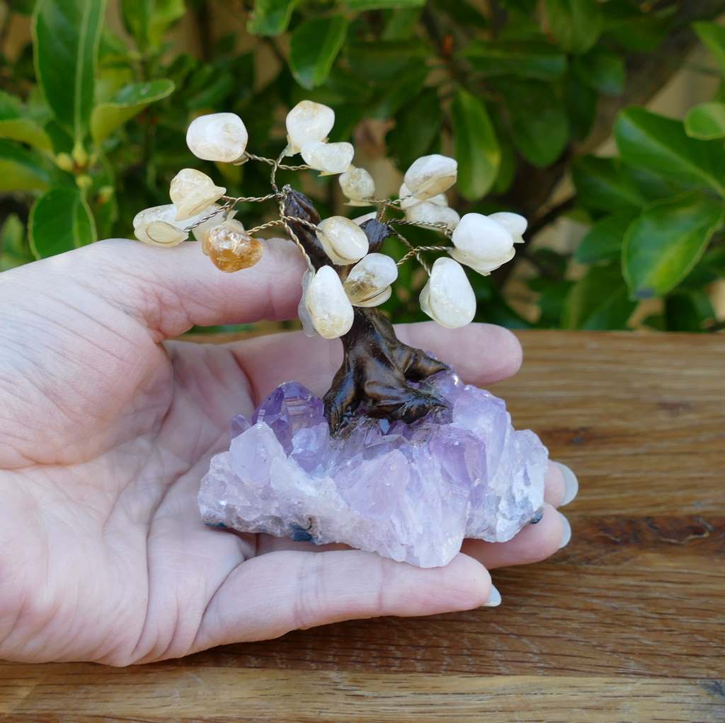 Bonsai Gem Tree with Citrine Crystal Leaves