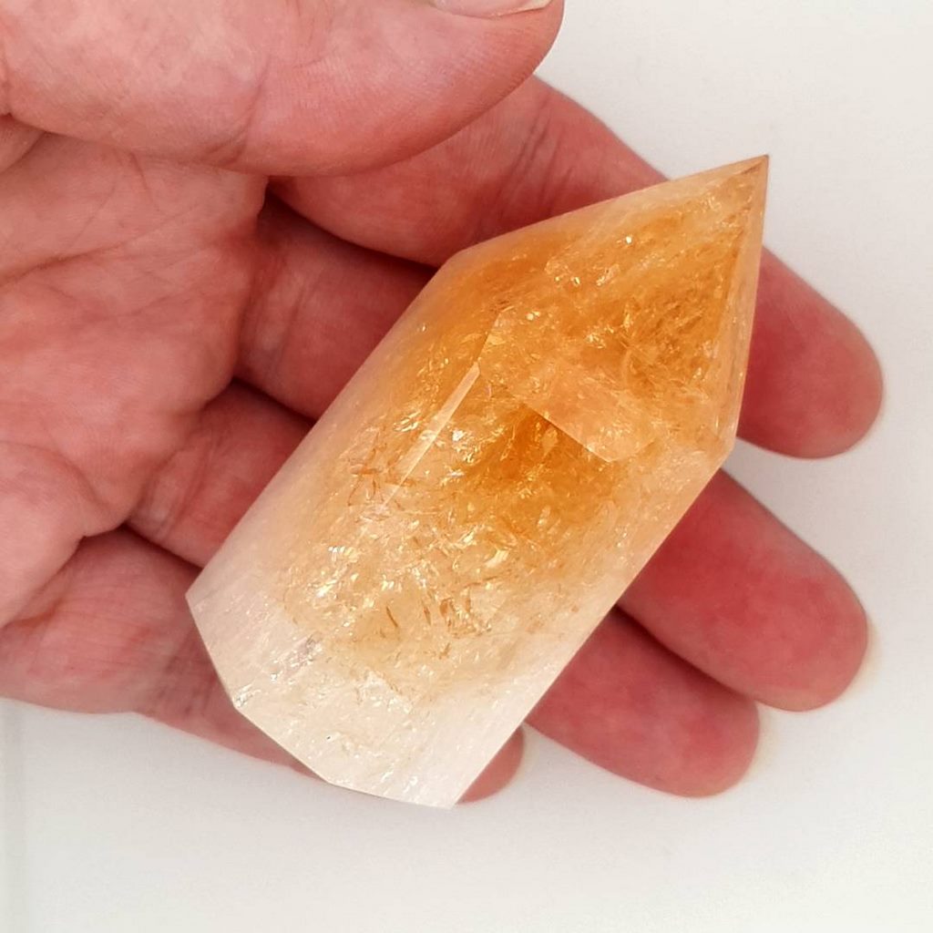 Citrine Polished Point Heat Treated - 112grams