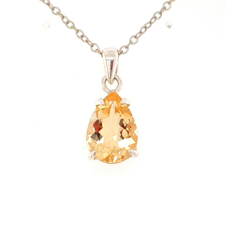 citrine teardrop pendant