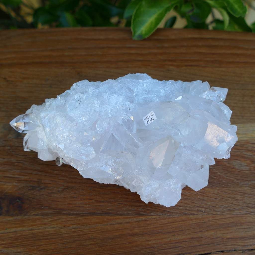 clear quartz crystal cluster