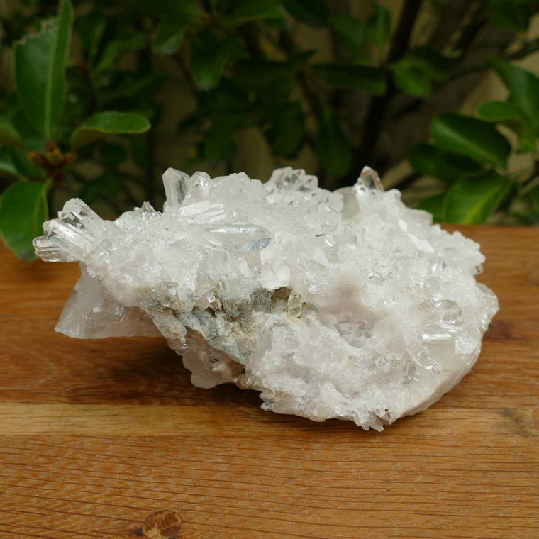 clear quartz crystal cluster