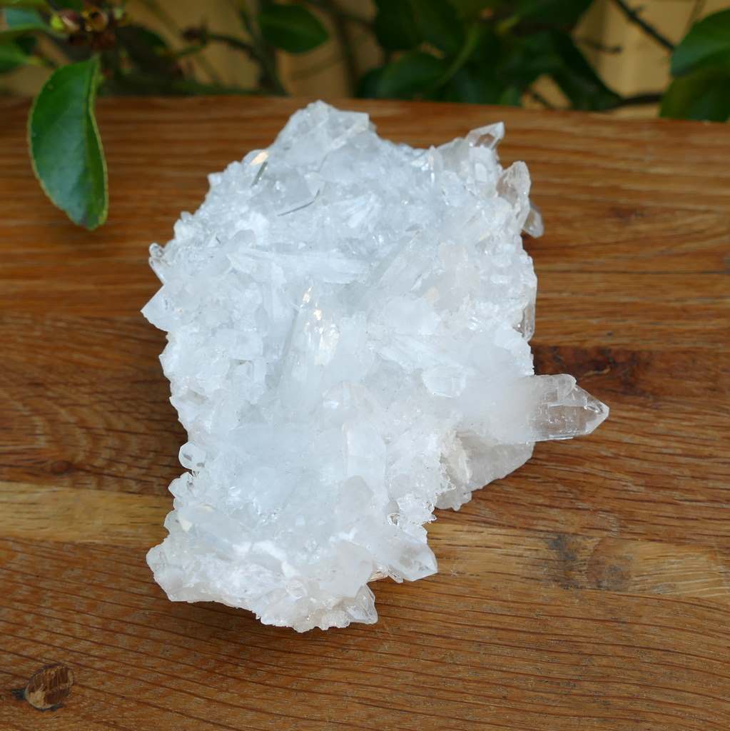 clear quartz crystal cluster