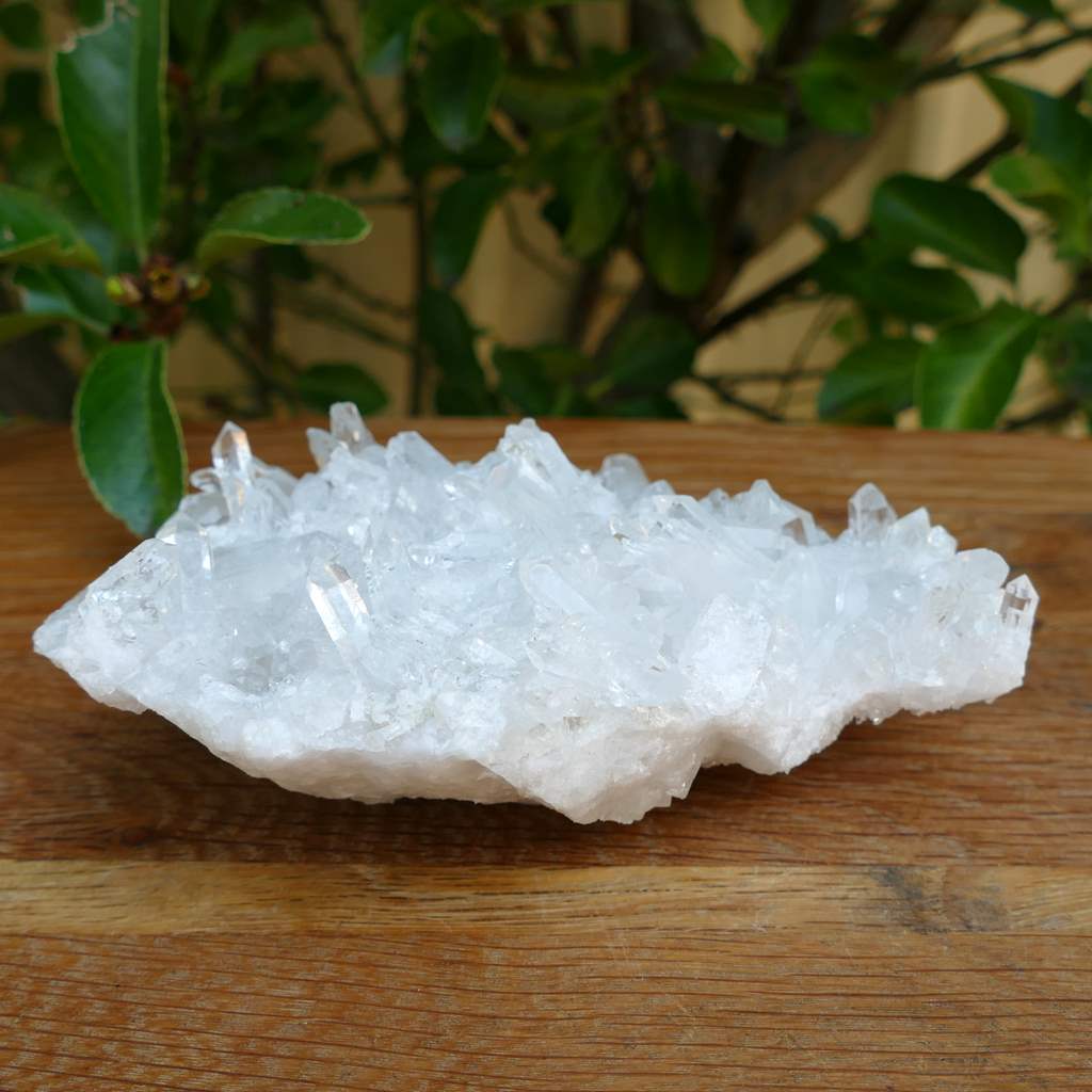 clear quartz crystal cluster