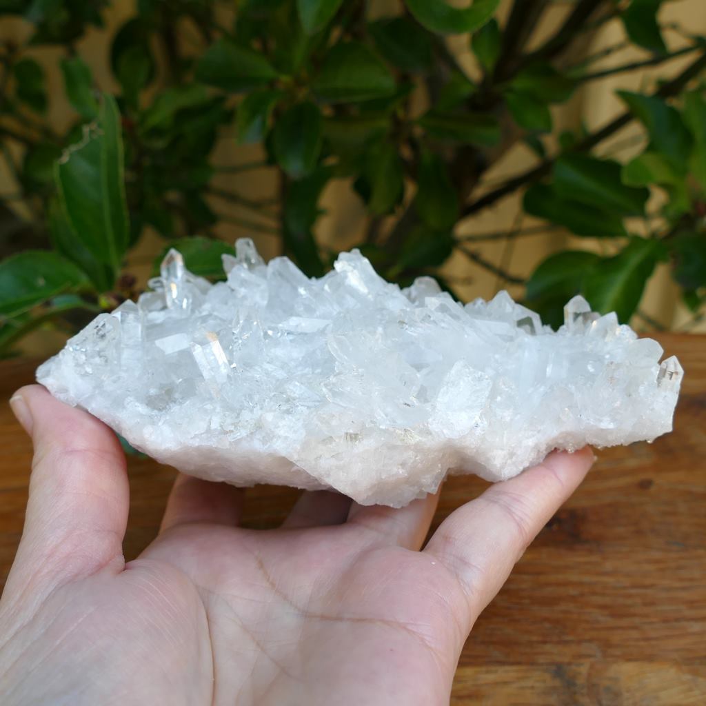 clear quartz crystal cluster